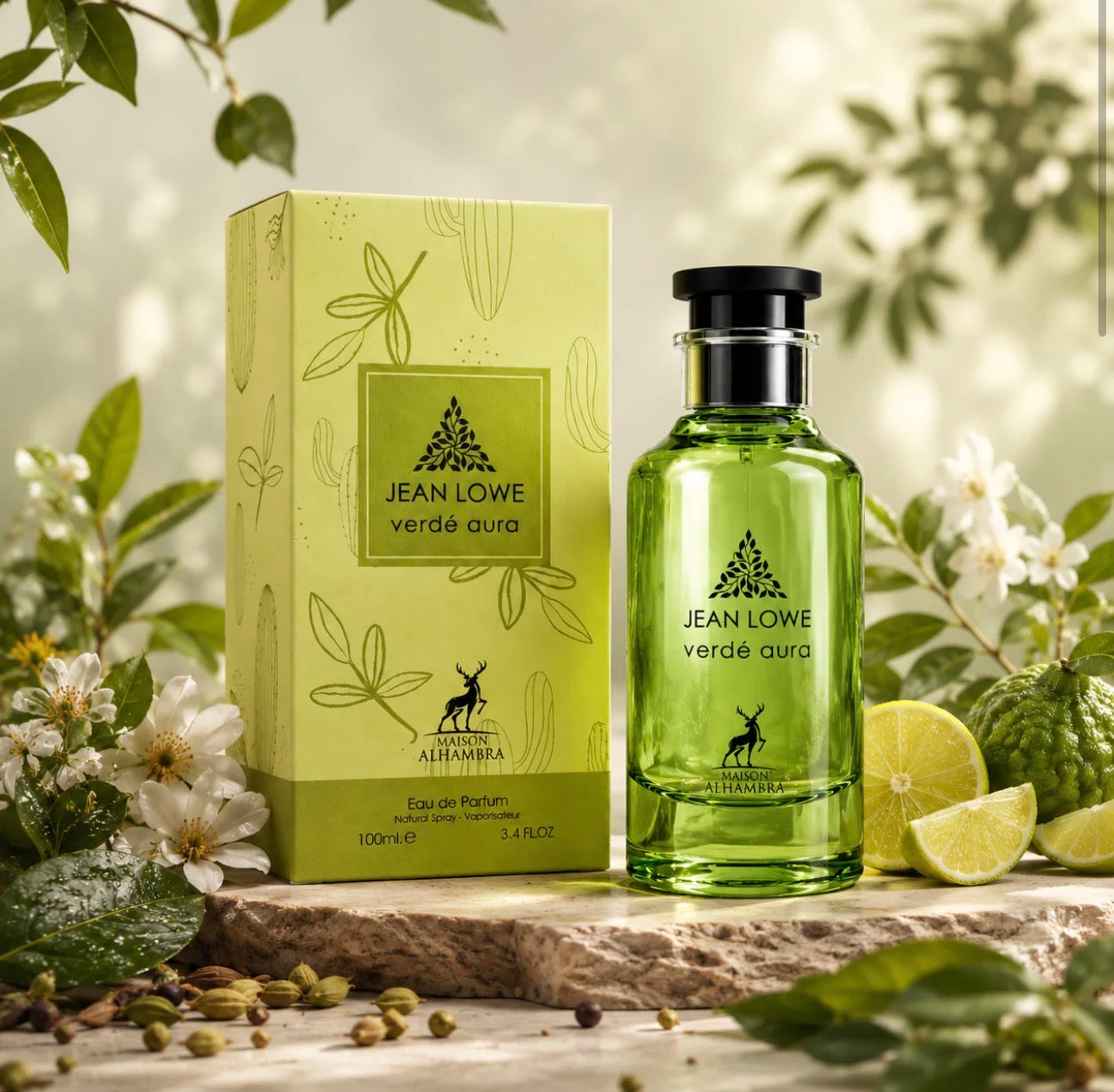 Jean Lowe Verdé Aura Eau de Parfum 100ML by Maison Alhambra – Fresh Green Citrus Unisex Fragrance