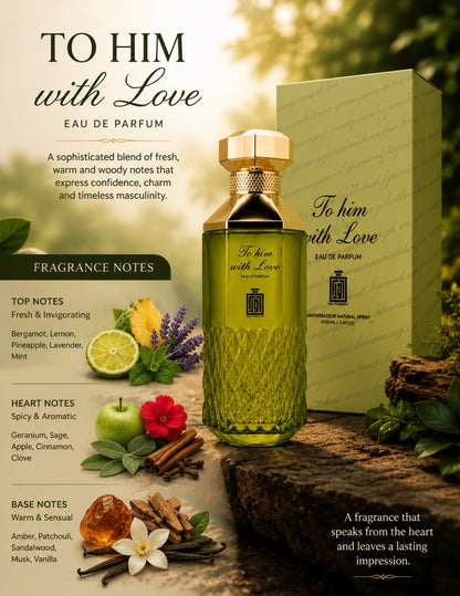 To Him With Love Eau de Parfum 100ML by Viva Fragrances