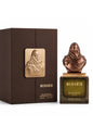 Noor Fragrances Maison Asrar Muharib Eau de Parfum with a bronze bust bottle and matching dark brown presentation box.